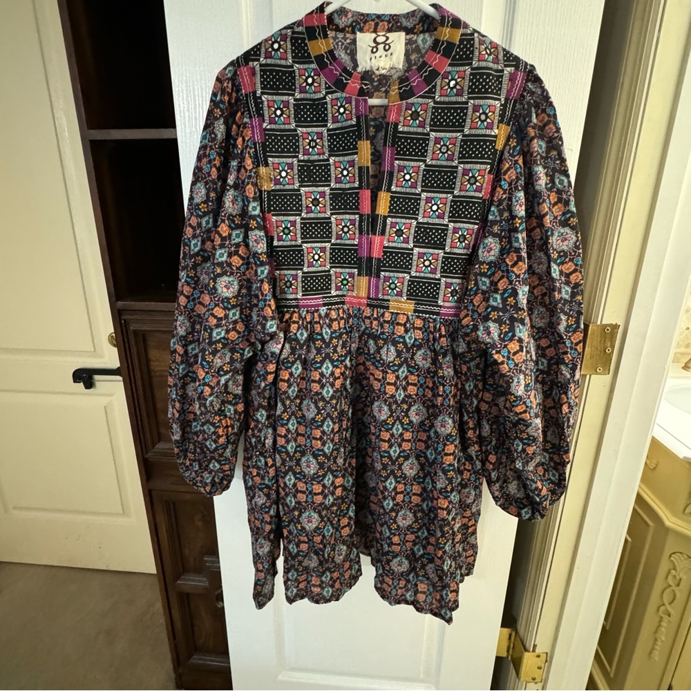 Figue Multicolor Patterned Dress Size Large EUC